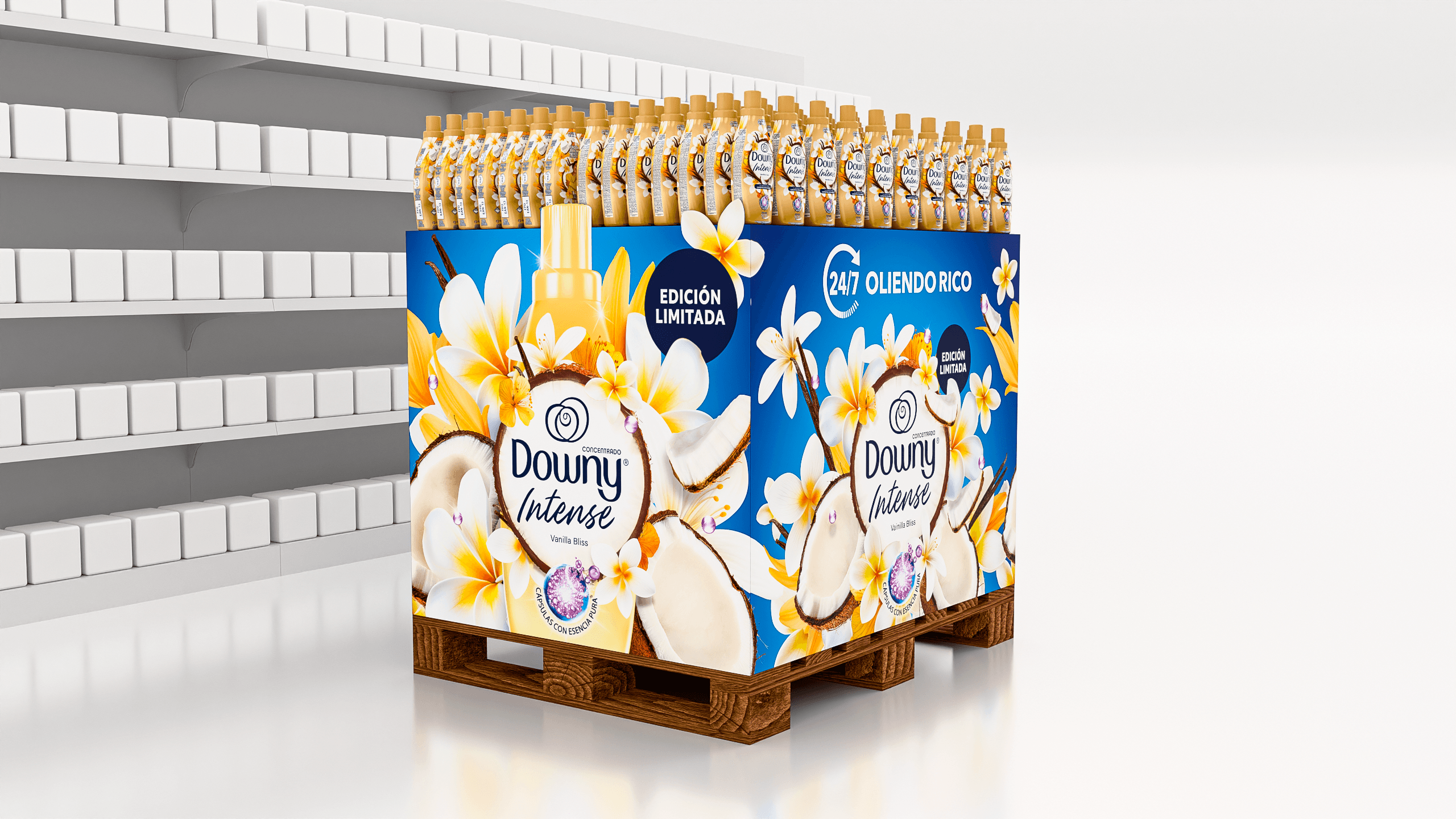 Pallet de Downy Intense Vanilla Bliss.