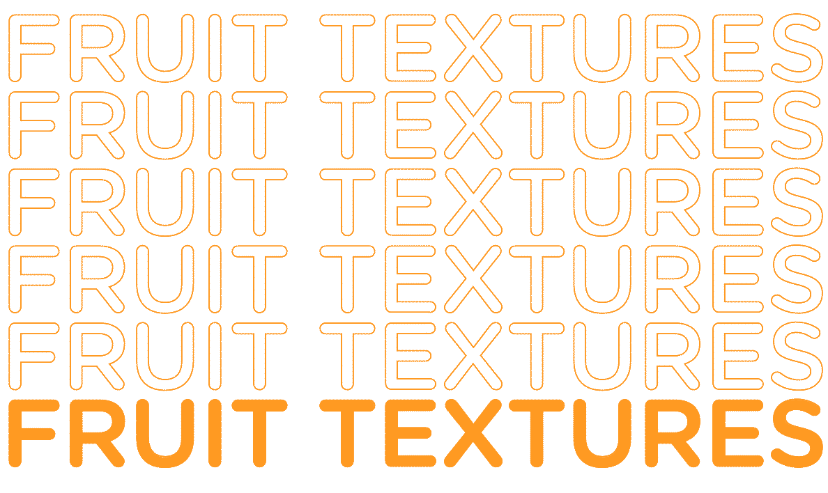 Tipografía Fruit Textures en naranja, identidad Tropics